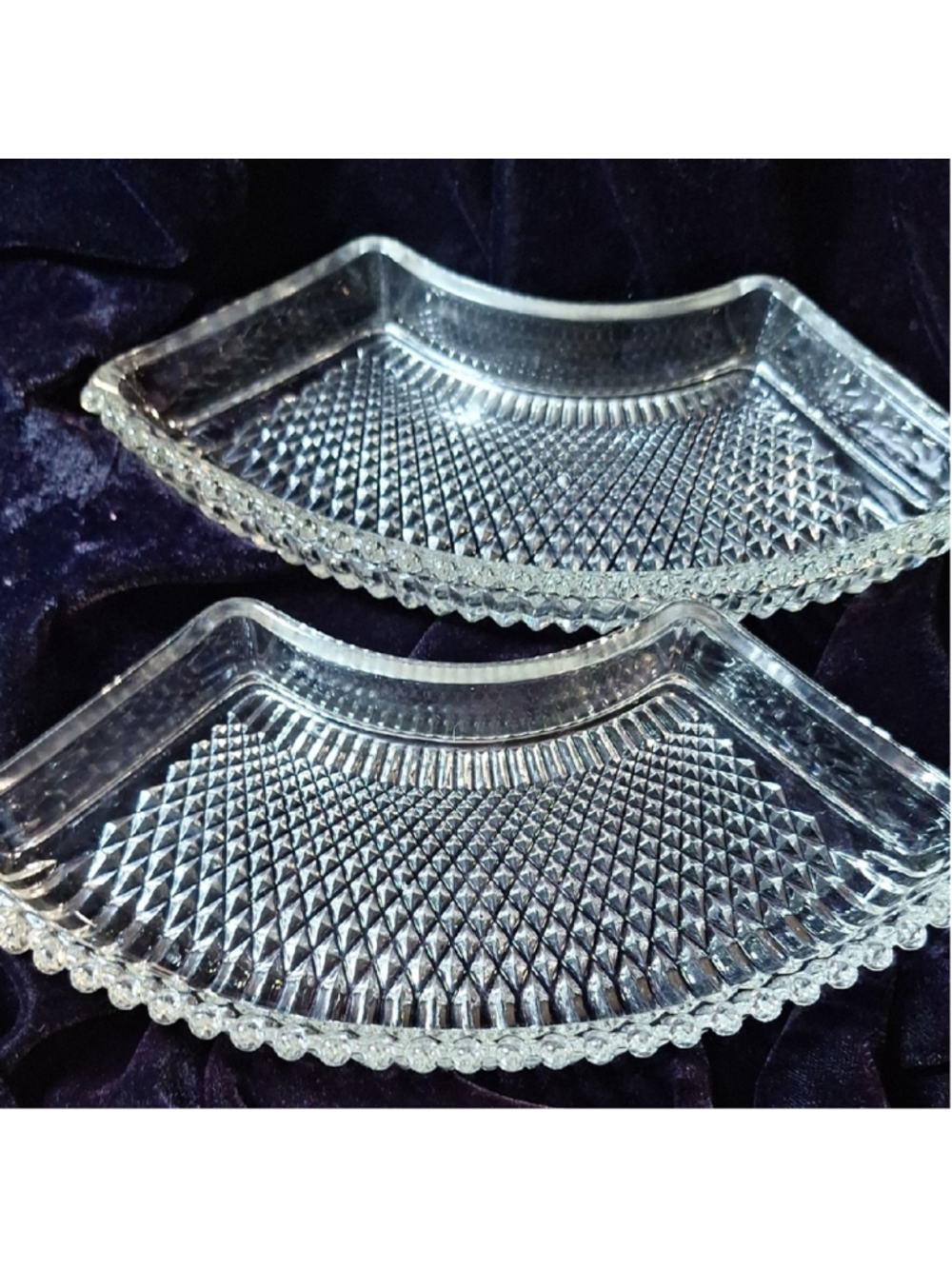 Crystal Lazy Susan Bubble Wedge Trays